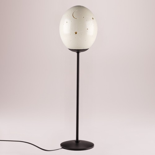 Tischlampe straußenei mond - tischlampe,